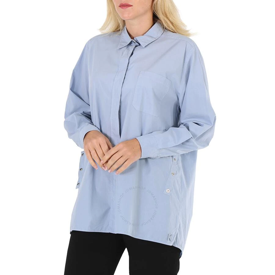 Kenzo Ladies Glacier Long Knotted Cotton Poplin Shirt 3