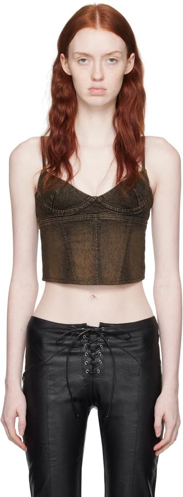Miaou Brown Kiko Denim Tank Top 1