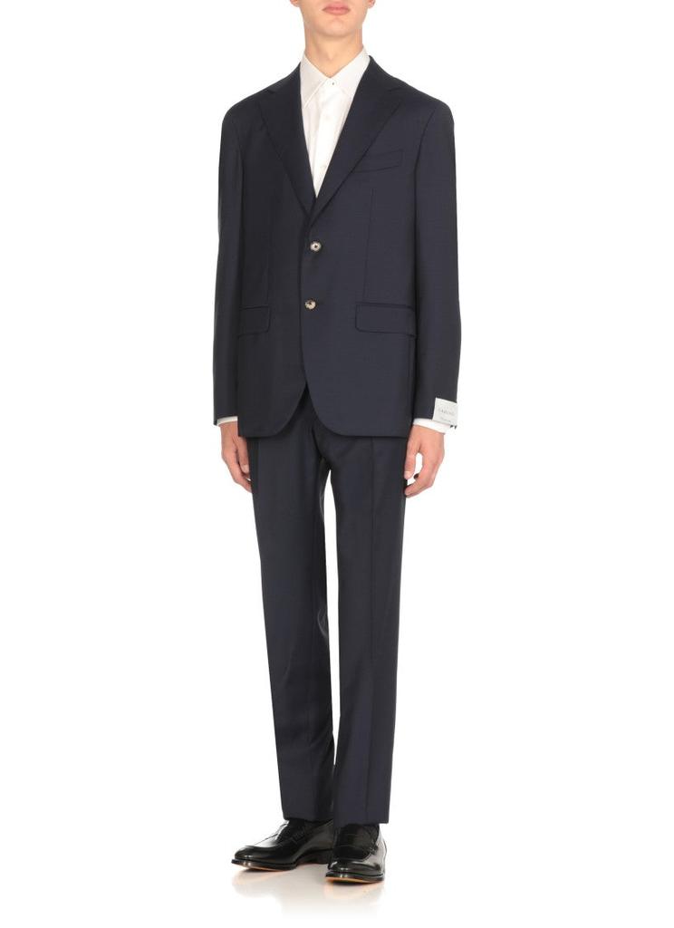CARUSO Blue Wool Suit