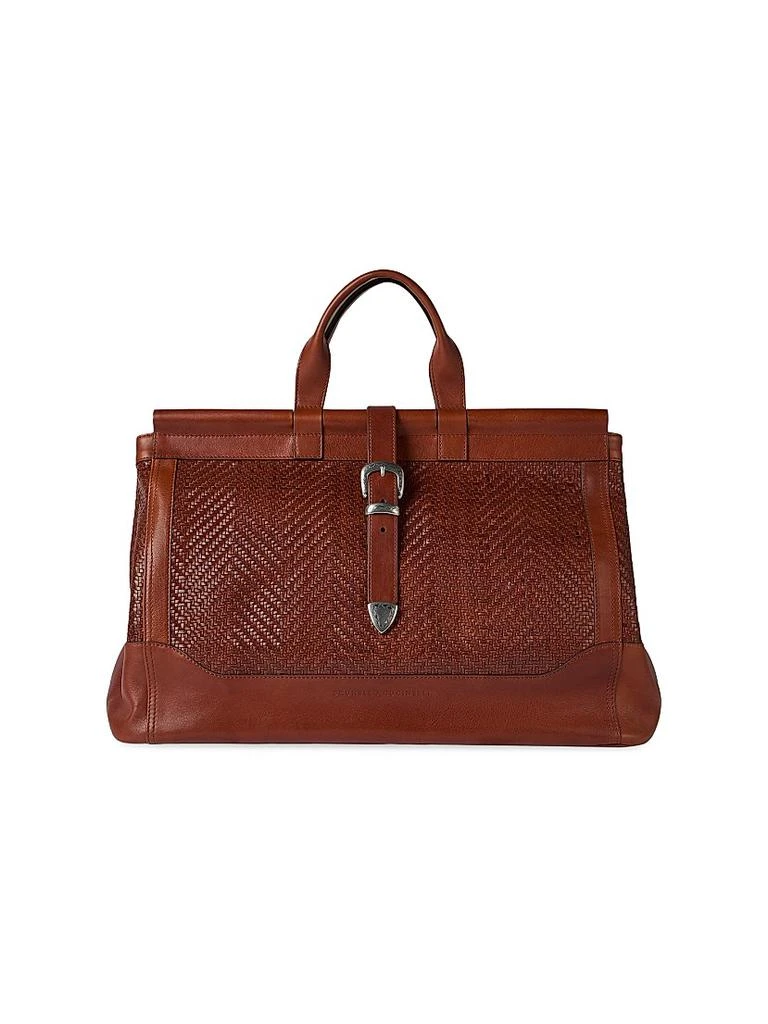 Brunello Cucinelli Braided Leather and Cowhide Doctor Bag