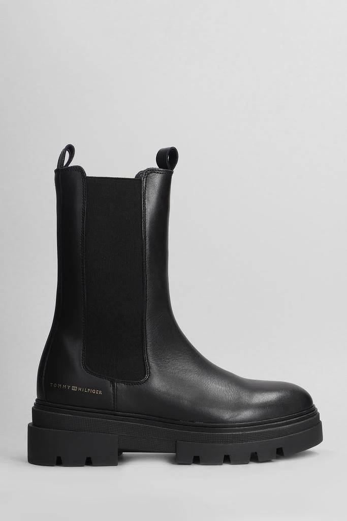 Tommy Hilfiger Combat Boots In Black Leather 1