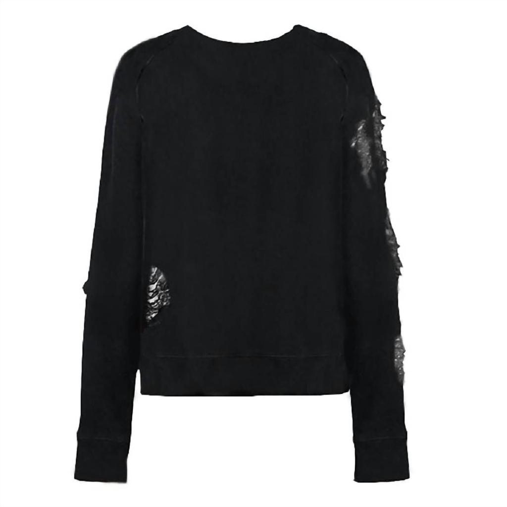 n:philanthropy N:Philanthropy - Women's Blackbird Ripped Sweatshirt Top Pullover