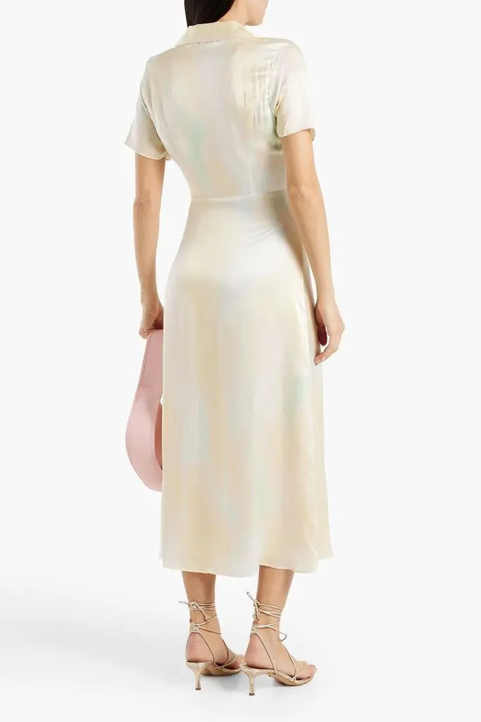 Equipment Balisa tie-dyed washed-silk midi shirt dress 3