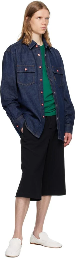 Casablanca Navy Logo Embroidery Denim Shirt 4