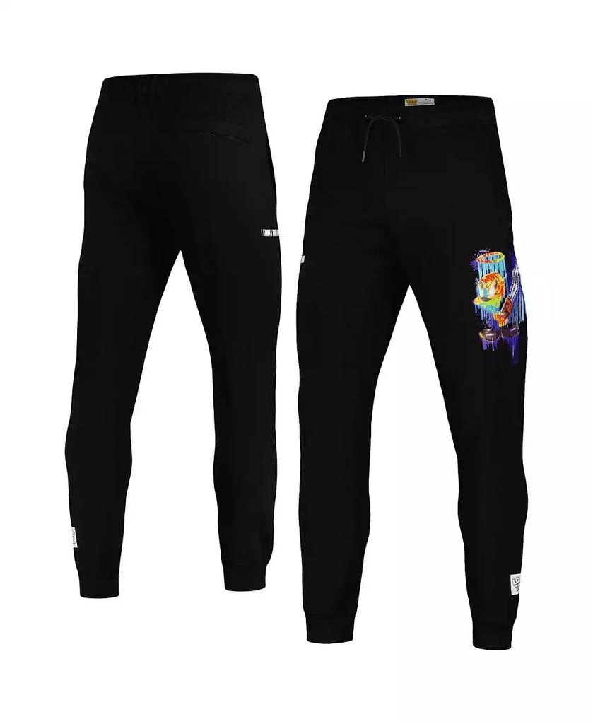 Freeze Max Men's Black Looney Tunes Tweety Bird Splatter Jogger Pants 1