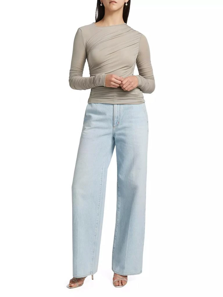 AGOLDE Tania Ruched Long-Sleeve Shirt 2