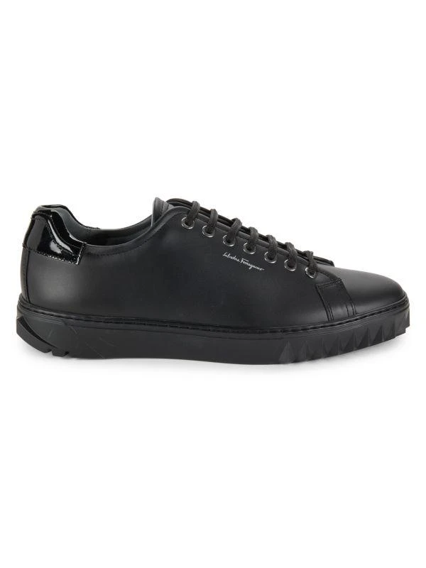 Salvatore Ferragamo Cube Leather Low Top Sneakers 1