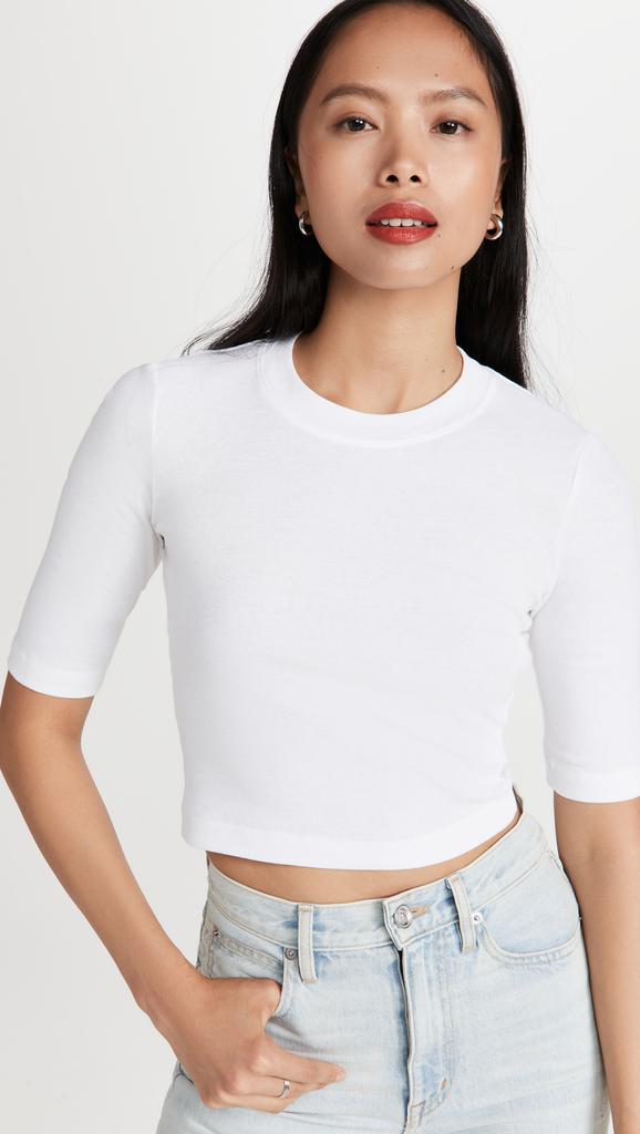 ROSETTA GETTY Cropped Sleeve T-Shirt