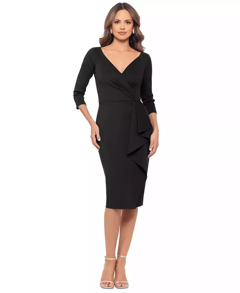 XSCAPE Women's Draped 3/4-Sleeve Sheath Dress 1