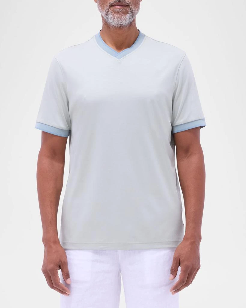 BUGATCHI Men's Short-Sleeve V-Neck Shirt 4