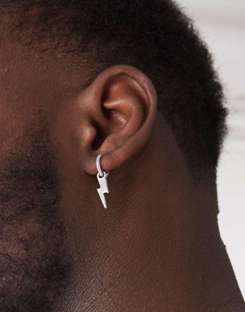 CLASSICS 77 Classics 77 lightning bolt huggie hoop earrings  in silver