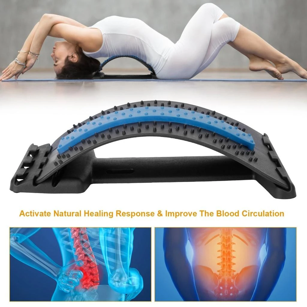 ERUULE Back Massage Stretching Device Multi-Level Lumbar Spinal Support Stretcher Herniated Disc Upper Lower Back Pain Relief 2