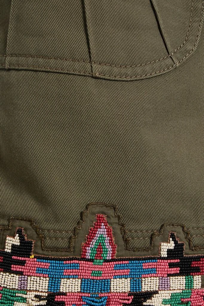 Valentino Bead-embellished cotton-twill shorts 4