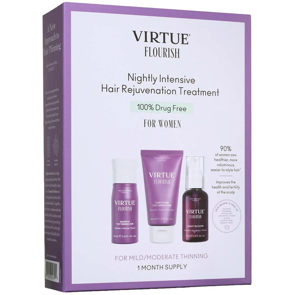 VIRTUE VIRTUE Flourish Nightly Intensive Hair Rejuvenation Treatment Kit - Trial Size 3 piece