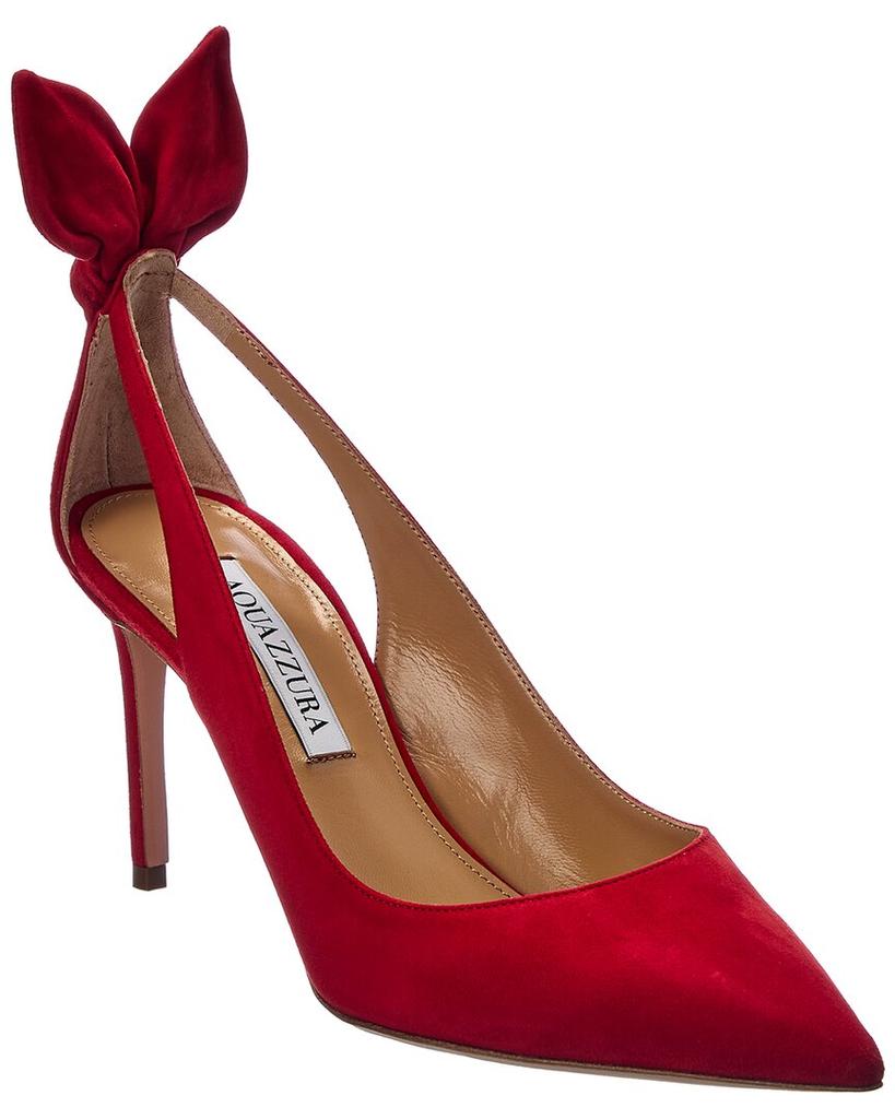Aquazzura Aquazzura Bow Tie 85 Suede Pump