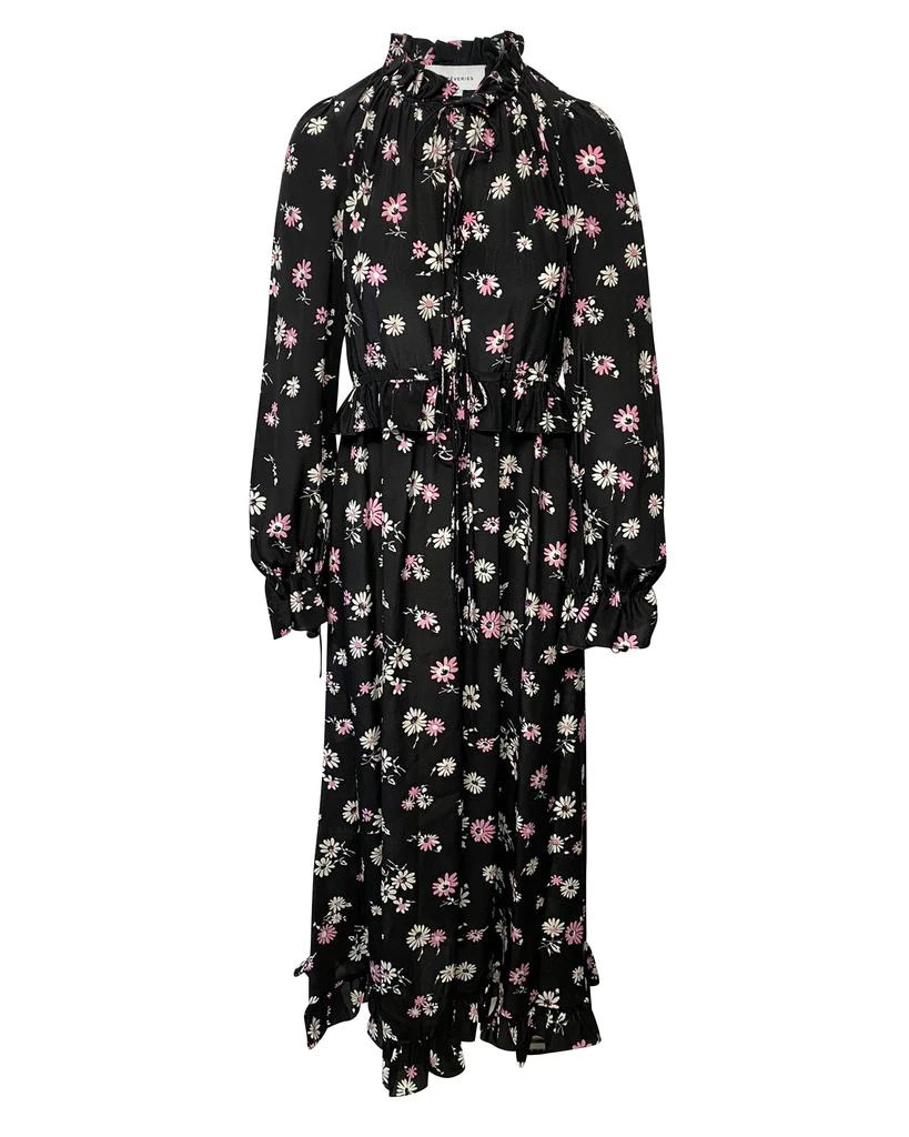 LES RÊVERIES Les Revêries Tie-front Maxi Dress in Floral Print Silk 1