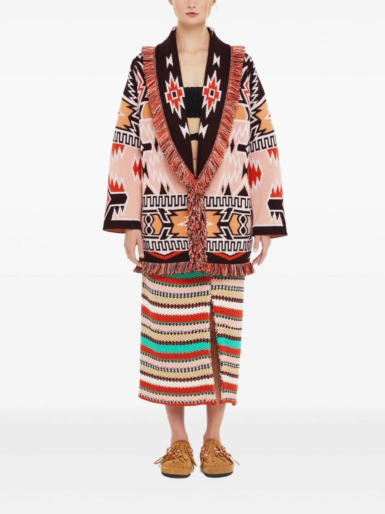 ALANUI GEOMETRIC ROOTS WOOL CARDIGAN 4