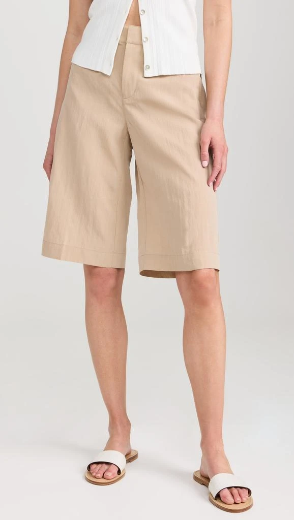 Vince Mid Rise Textured Tailored Shorts 7