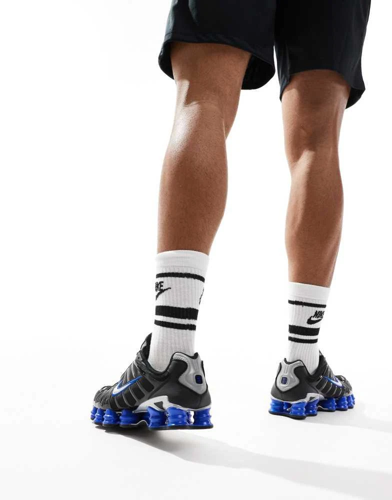 NIKE Nike Shox TL trainers in black and metallic silver 3