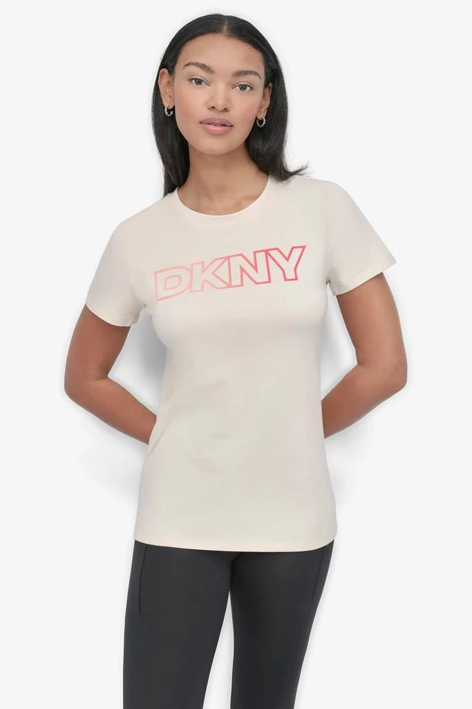 DKNY OMBRE OUTLINE LOGO CREW NECK TEE 1