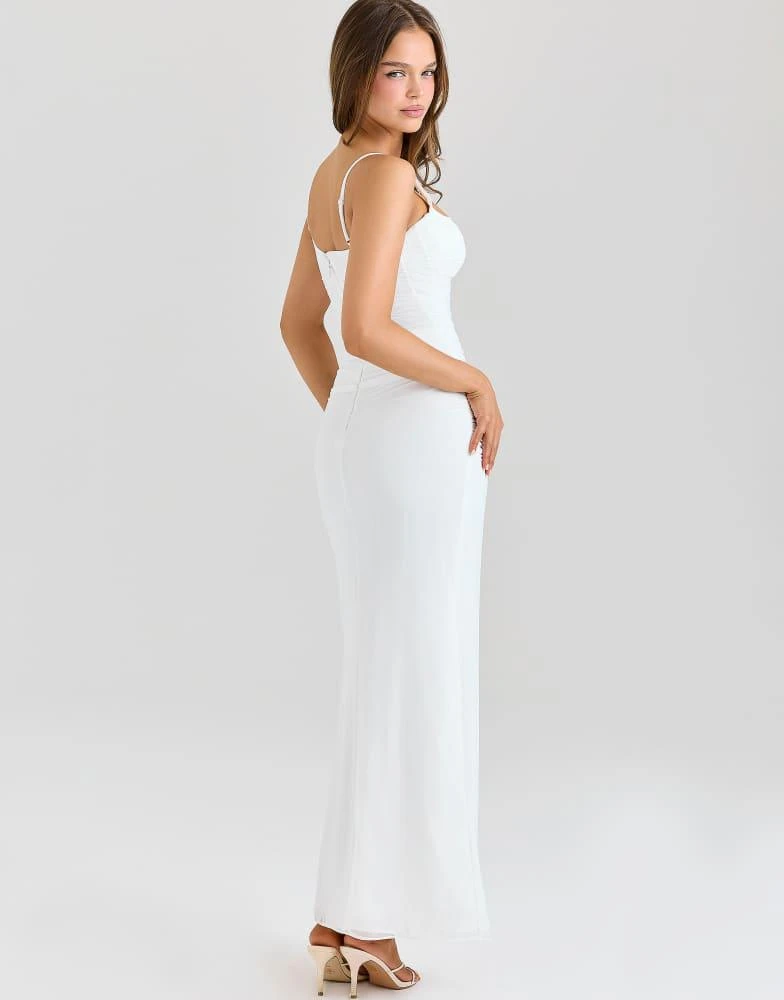 'Lini' White Mesh Maxi Dress