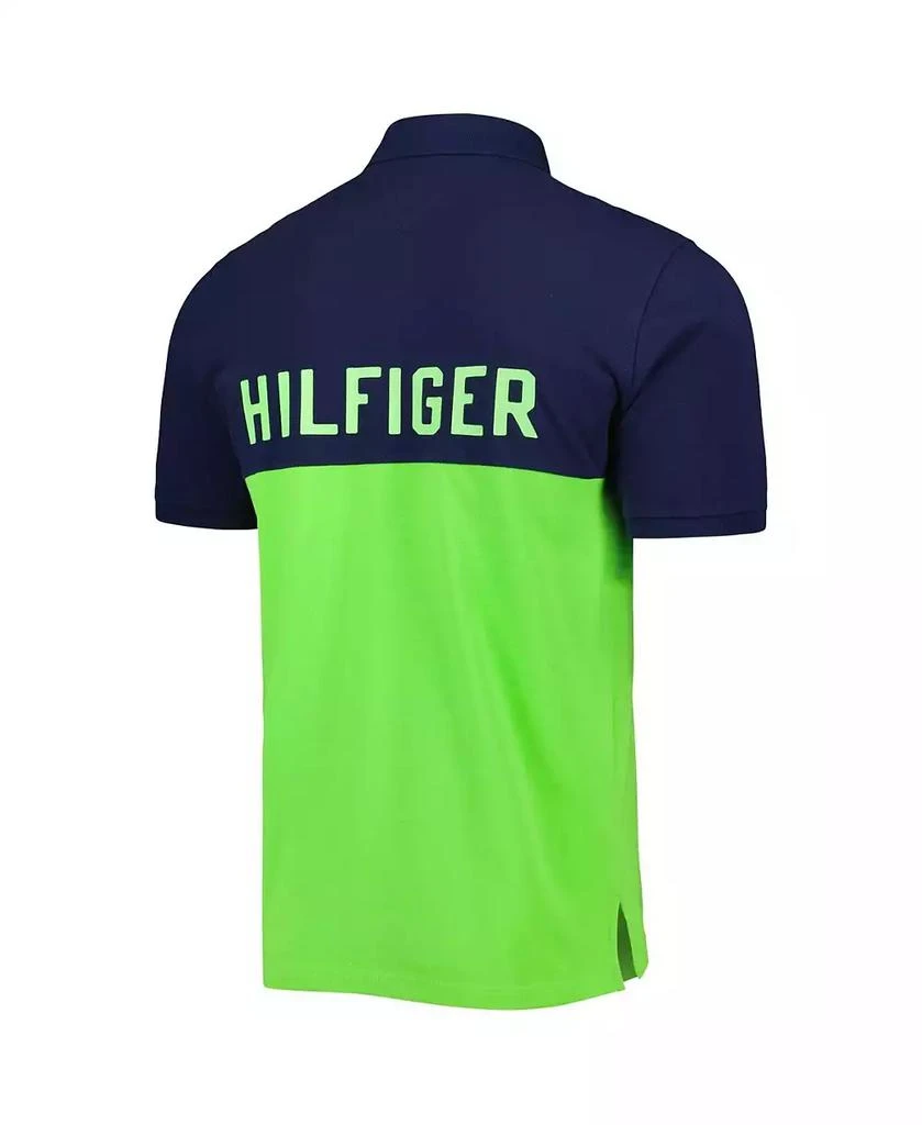Tommy Hilfiger Men's Neon Green, College Navy Seattle Seahawks Color Block Polo Shirt 2