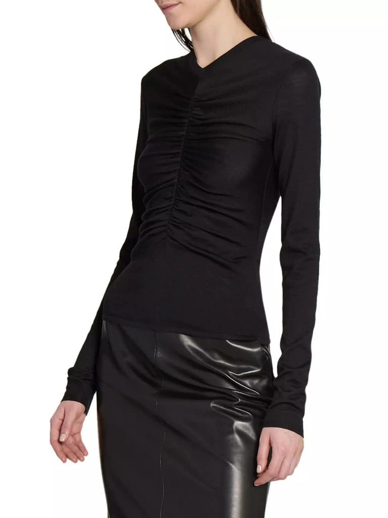 Yves Saint Laurent Ruched Sweater in Cashmere, Wool, and Silk 5