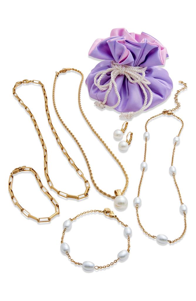 Savvy Cie Jewels Shell Imitation Pearl & Mother-of-Pearl Multilayer Chain Necklace