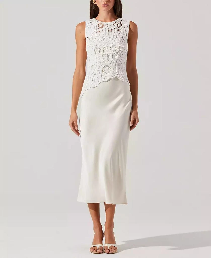 white christmas dresses Umgee Cassie Crochet Overlay Dress – Salty Chic Boutique main image 0