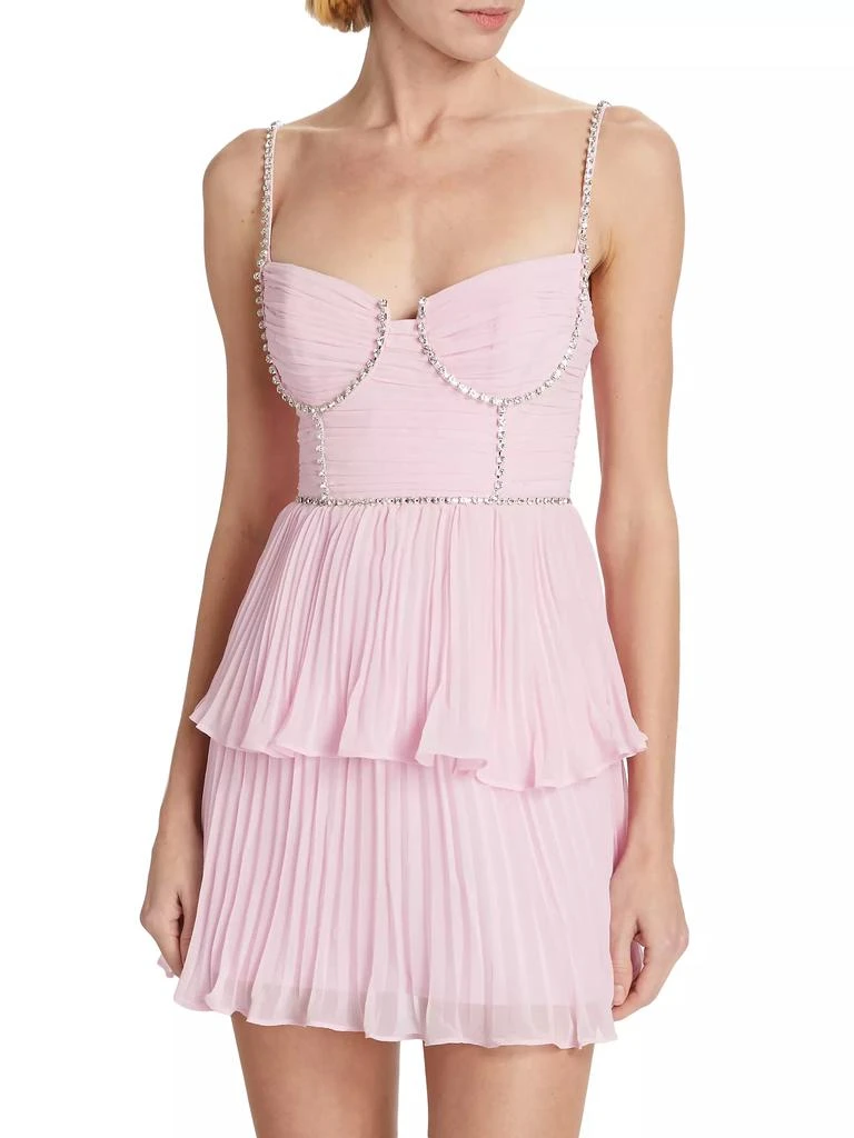 Self Portrait Tiered Chiffon Diamante Minidress 3