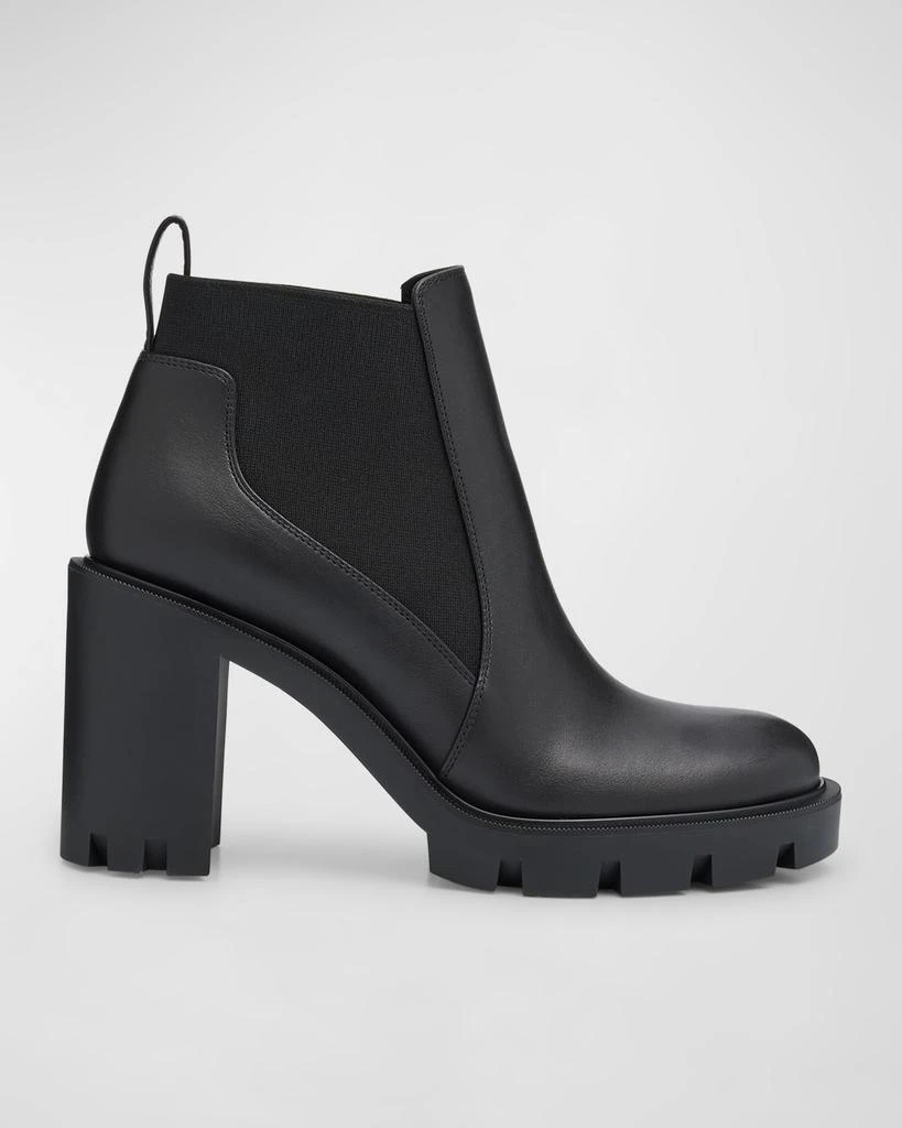 Christian Louboutin Marchacroche Leather Red Sole Chelsea Booties 1