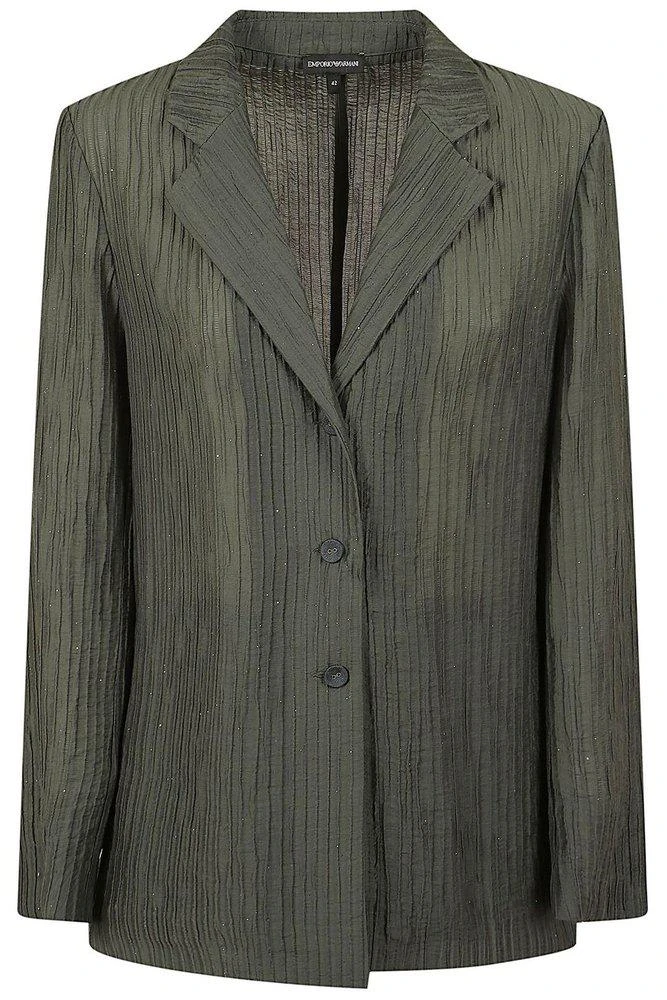 Emporio Armani Emporio Armani Crinkled Single-Breasted Blazer