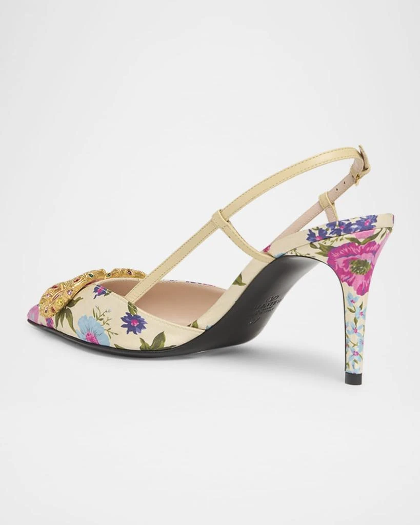 Valentino VLOGO Pointed Floral Satin Pumps 2