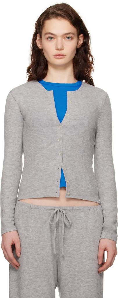 LESET Gray Lauren Classic Cardigan 1