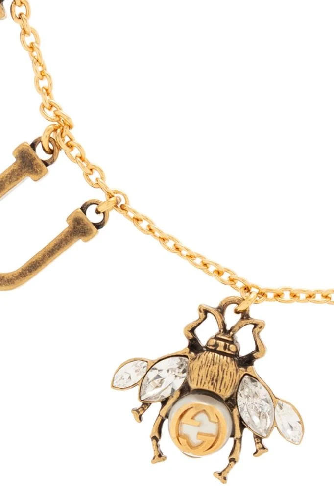 Gucci Gucci Logo Charms Bee Embellished Bracelet 2