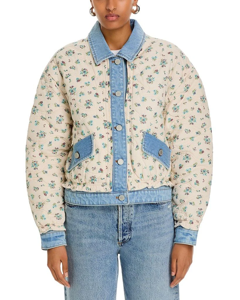 Blank NYC Quilted Floral Denim Jacket 7