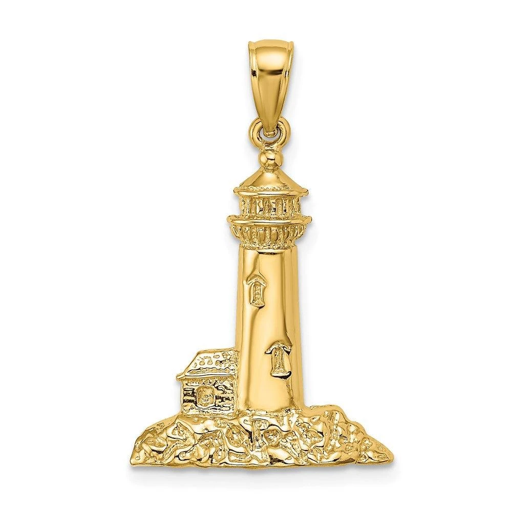 Diamond2Deal 14k Yellow Gold Polished Lighthouse Charm
