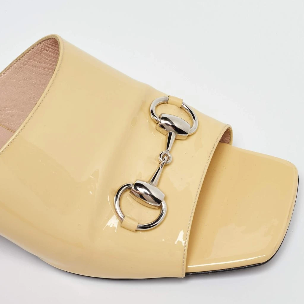 Gucci Gucci Yellow Patent Leather Lexi Horsebit Slide Sandals Size 39 7