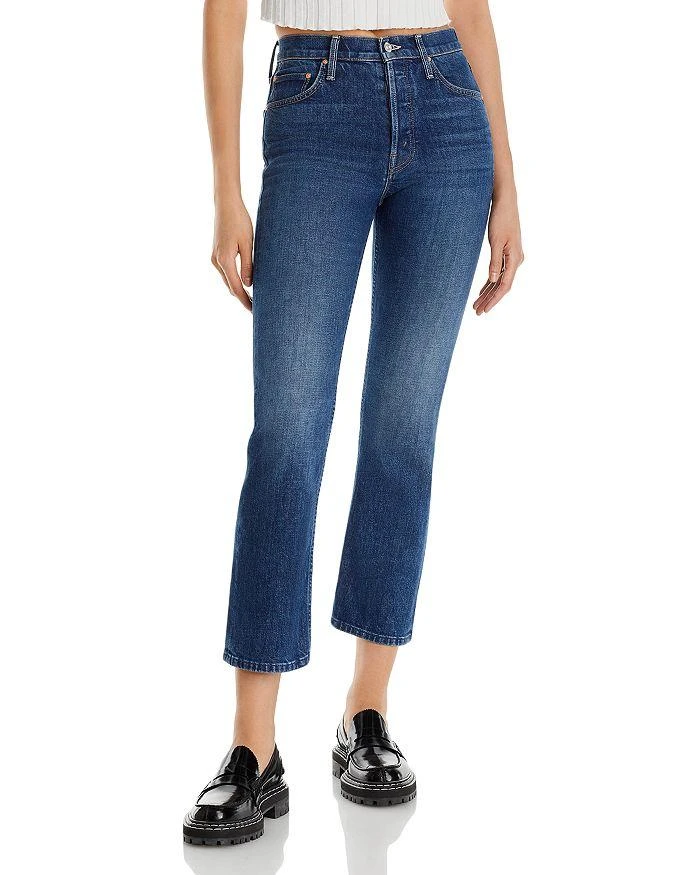 MOTHER The Tomcat High Rise Ankle Straight Leg Jeans in Cannonball 1