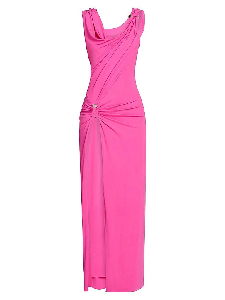 green emerald velvet dress Versace by Donatella Versace - Blue Women Formal Dress