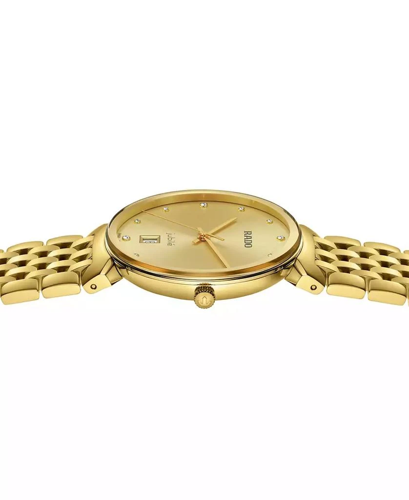 Rado Women's Swiss Florence Diamond (1/20 ct. t.w.) Gold PVD Stainless Steel Bracelet Watch 38mm 3