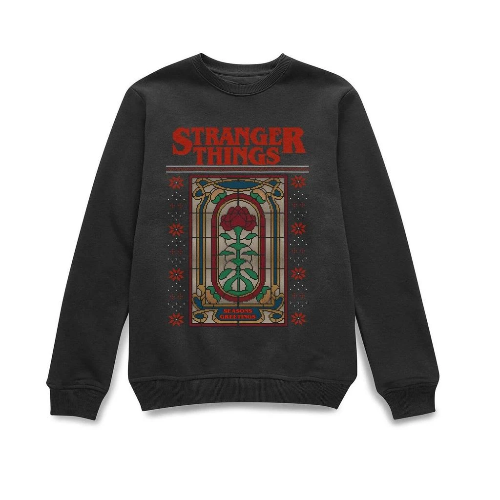 Original Hero Stranger Things Creel House Window Christmas Jumper - Black 1