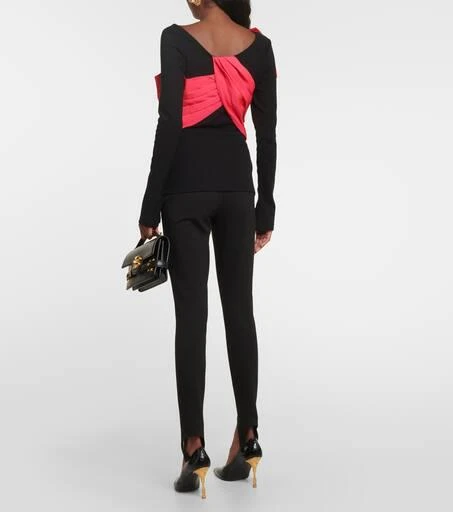 Balmain Bow-detailed jersey top 3