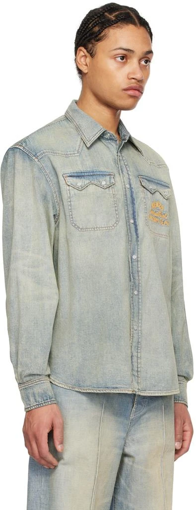 Kenzo Blue Kenzo Paris VERDY Edition Drawn Varsity Denim Shirt 2