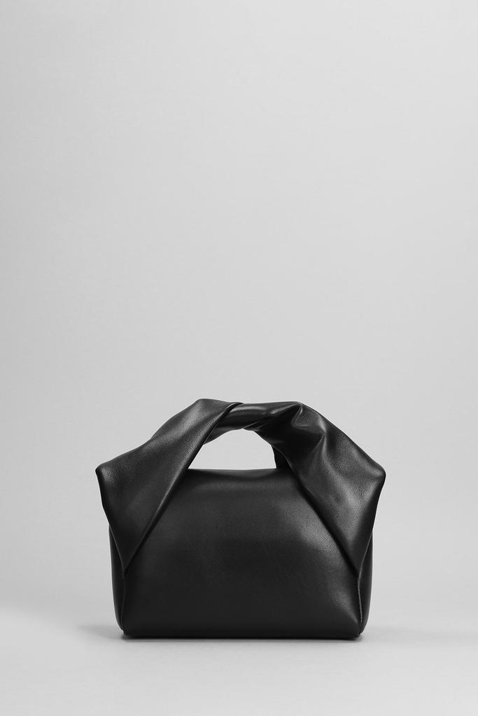 トートバッグ J W ANDERSON Black leather small Twister handbag JW Anderson Twister mini leather tote bag JW Anderson