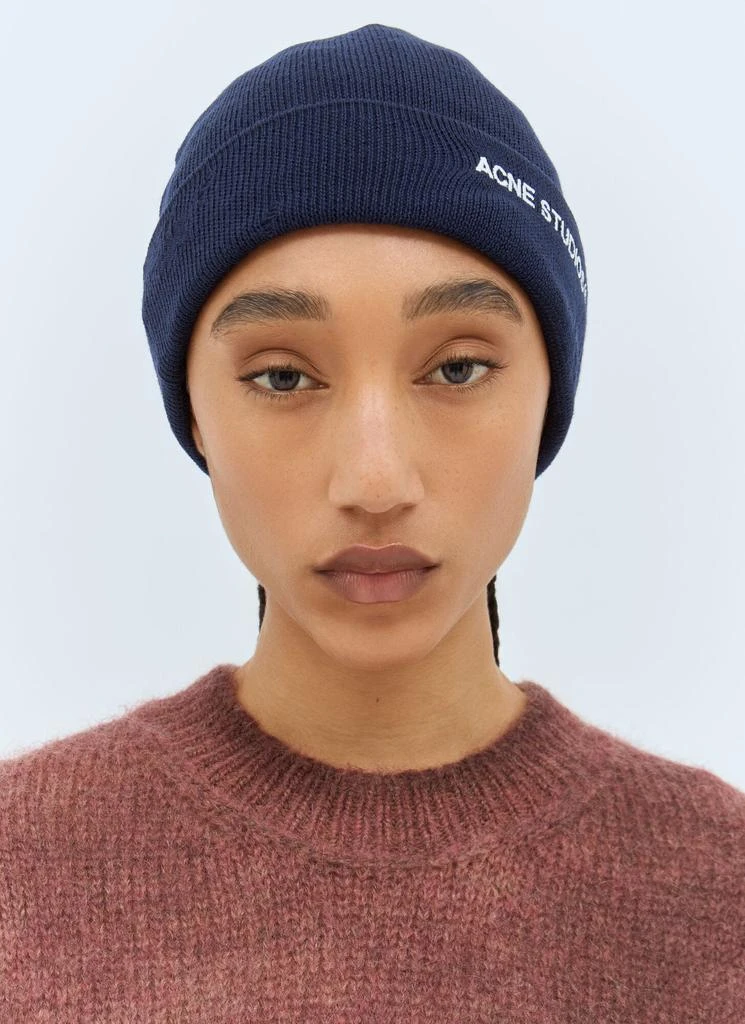 Acne Studios Pansy Face ribbed wool beanie - Hats - Compare  display picture 3