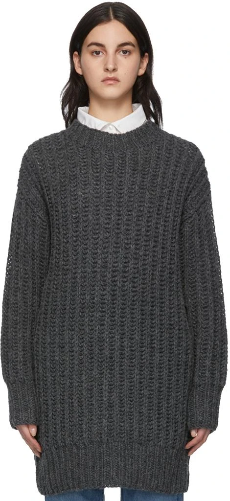 AMI Grey Hand-Knitted Sweater 1