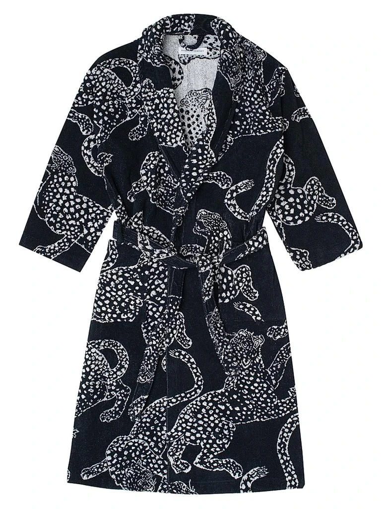 Desmond & Dempsey Cotton Jag Print Towel Robe 1