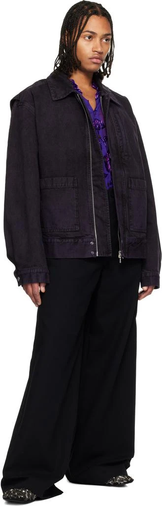 Dries Van Noten Purple Patch Pocket Denim Jacket 4
