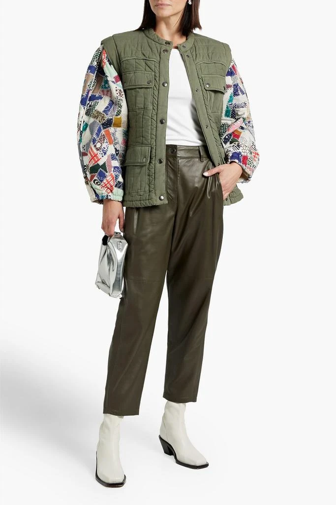 SEA Harlow quilted cotton-twill and patchwork jacket 2